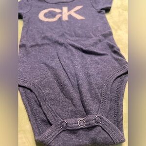 Blue Calvin Klein Baby Onesie